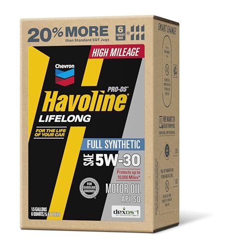 HAVOLINE PRO-DS 5W-30 label close-up highlights LSPI mitigation for turbo engines.