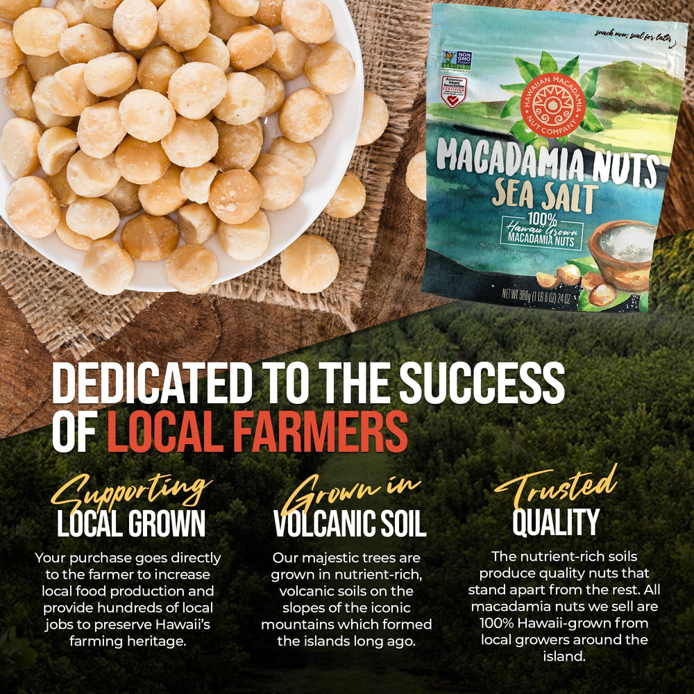 Hawaiian Macadamia Nut Company fiber and healthy fats in a snack-friendly package.