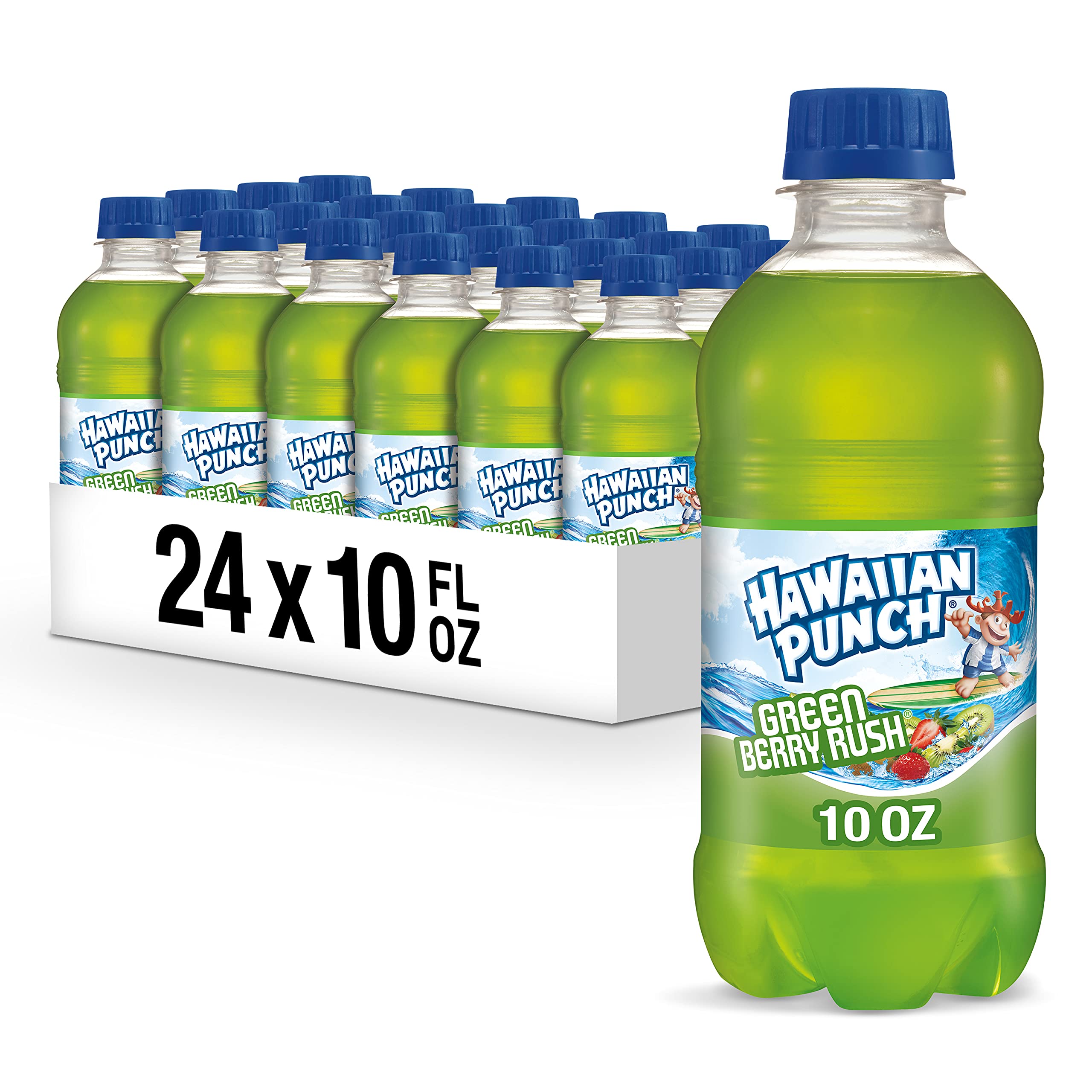Hawaiian Punch Green Berry Rush bottle front for on-the-go refreshment