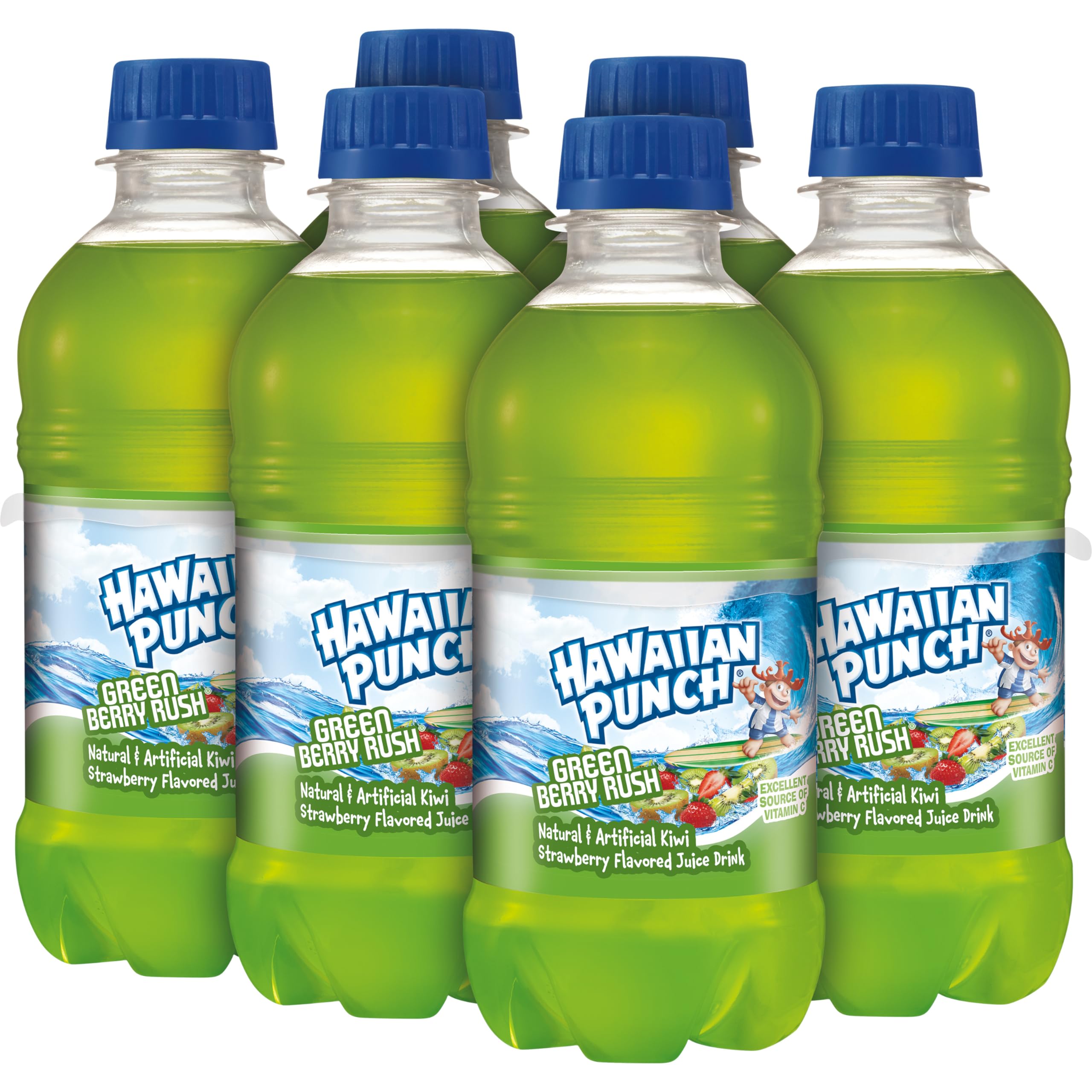 No carbonation icon on Hawaiian Punch Green Berry Rush label