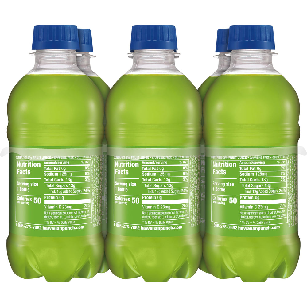 Ready-to-drink Hawaiian Punch Green Berry Rush in a portable bottle