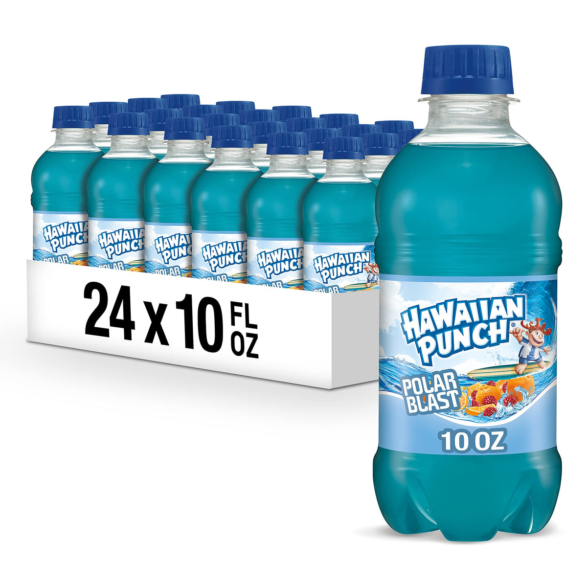 Hawaiian Punch Polar Blast bottle side view for on-the-go refreshment on sunny days