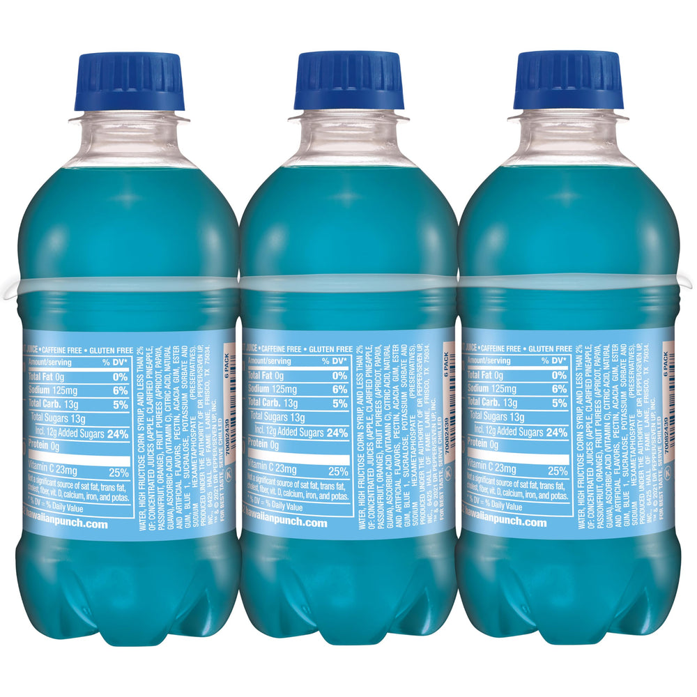 Hawaiian Punch Polar Blast bottle with clear label detail on shelf