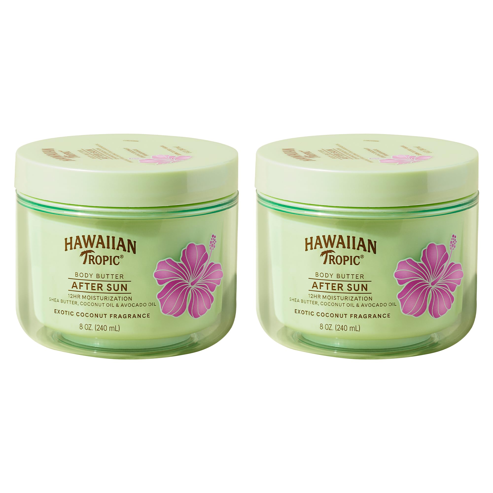 Hawaiian Tropic after-sun butter texture enriched with coconut oil for hydration
