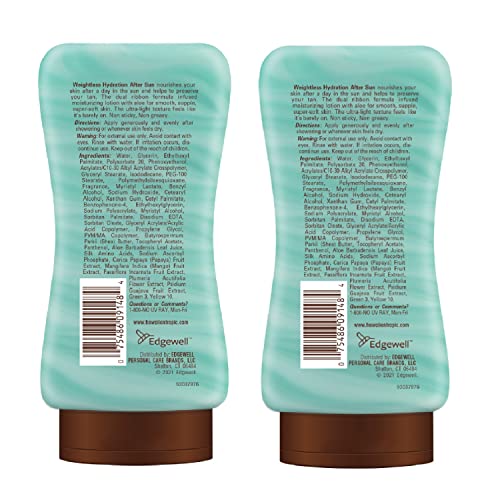 Hawaiian Tropic After Sun Lotion applied on hand showing quick absorption and non-greasy feel.