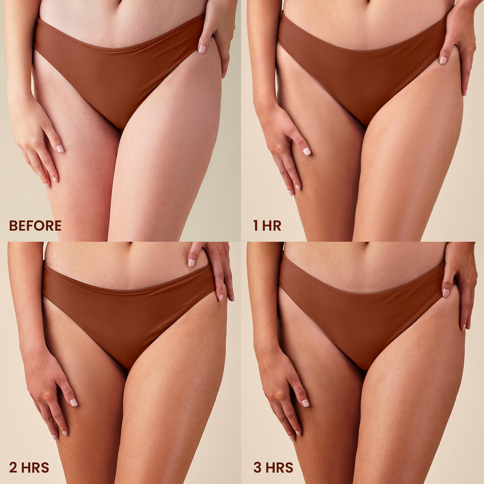 Hawaiian Tropic Aloha Glow Water application technique yields smooth, natural color.