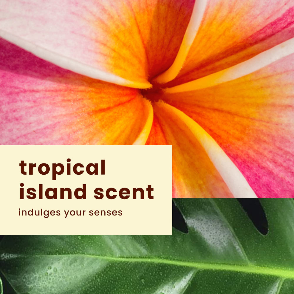 Hawaiian Tropic broad-spectrum UVA/UVB protection label on bottle.