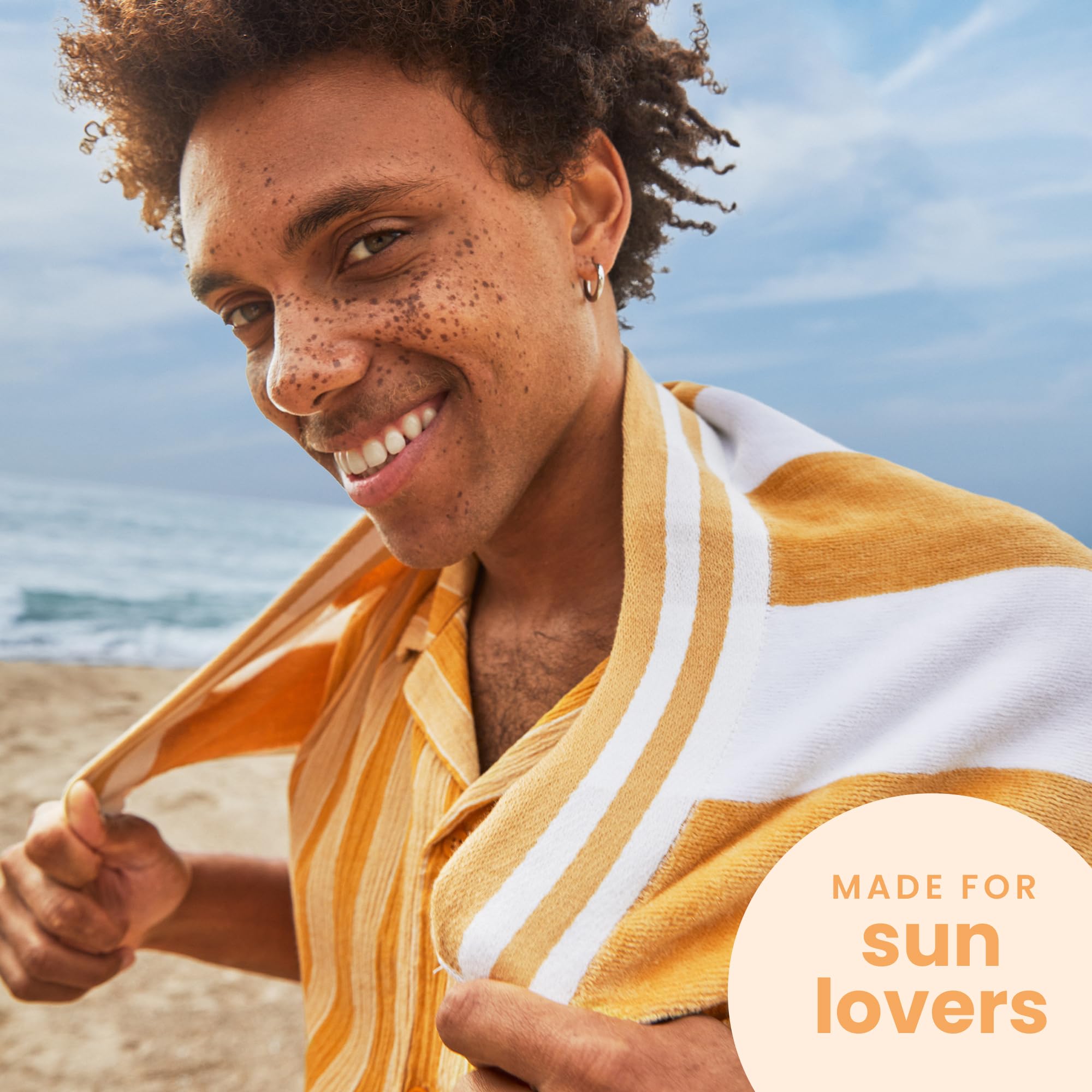 Island botanicals imagery with papaya, mango, and plumeria scent