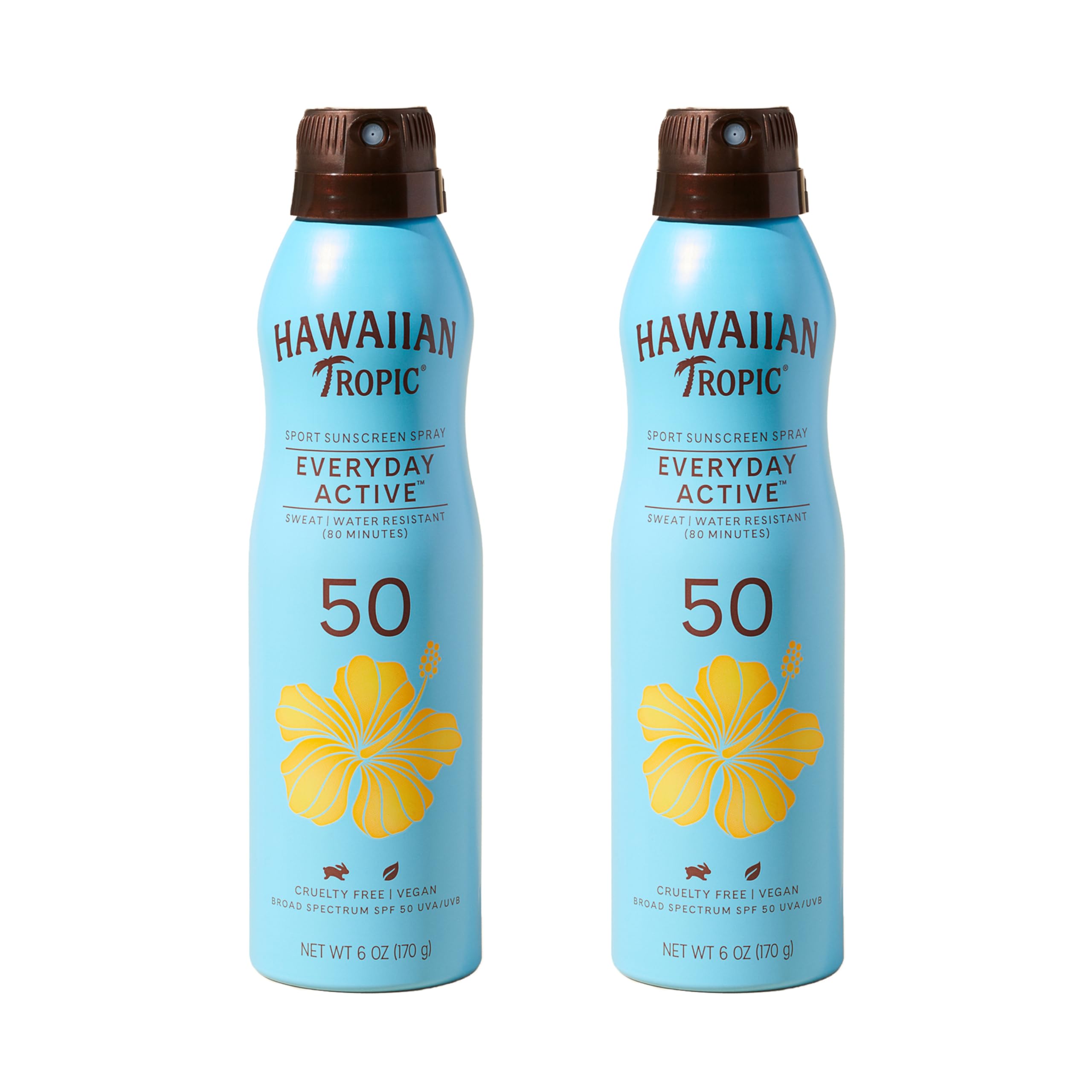 Hawaiian Tropic Everyday Active Spray bottle for quick, even sun protection.
