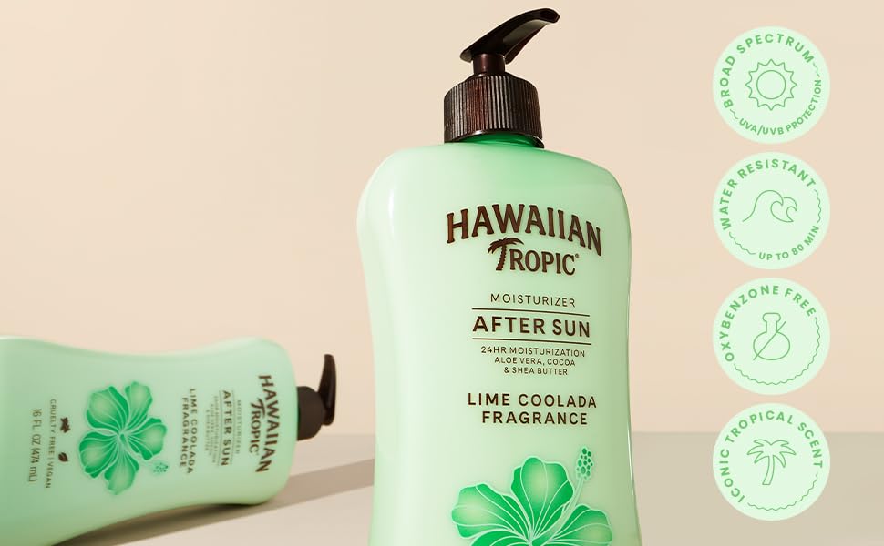 Hawaiian Tropic Lime Coolada after-sun pump bottle for easy application