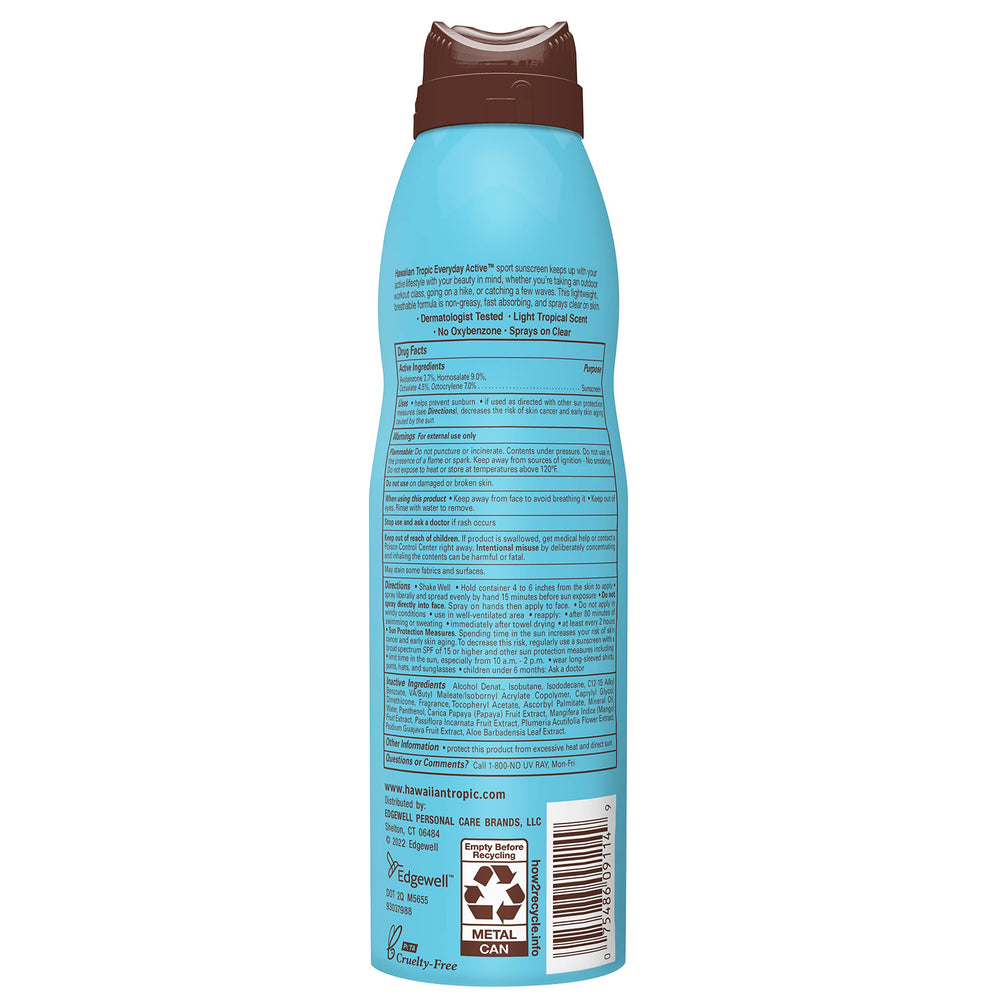Hawaiian Tropic oxybenzone-free formula suitable for sensitive skin.