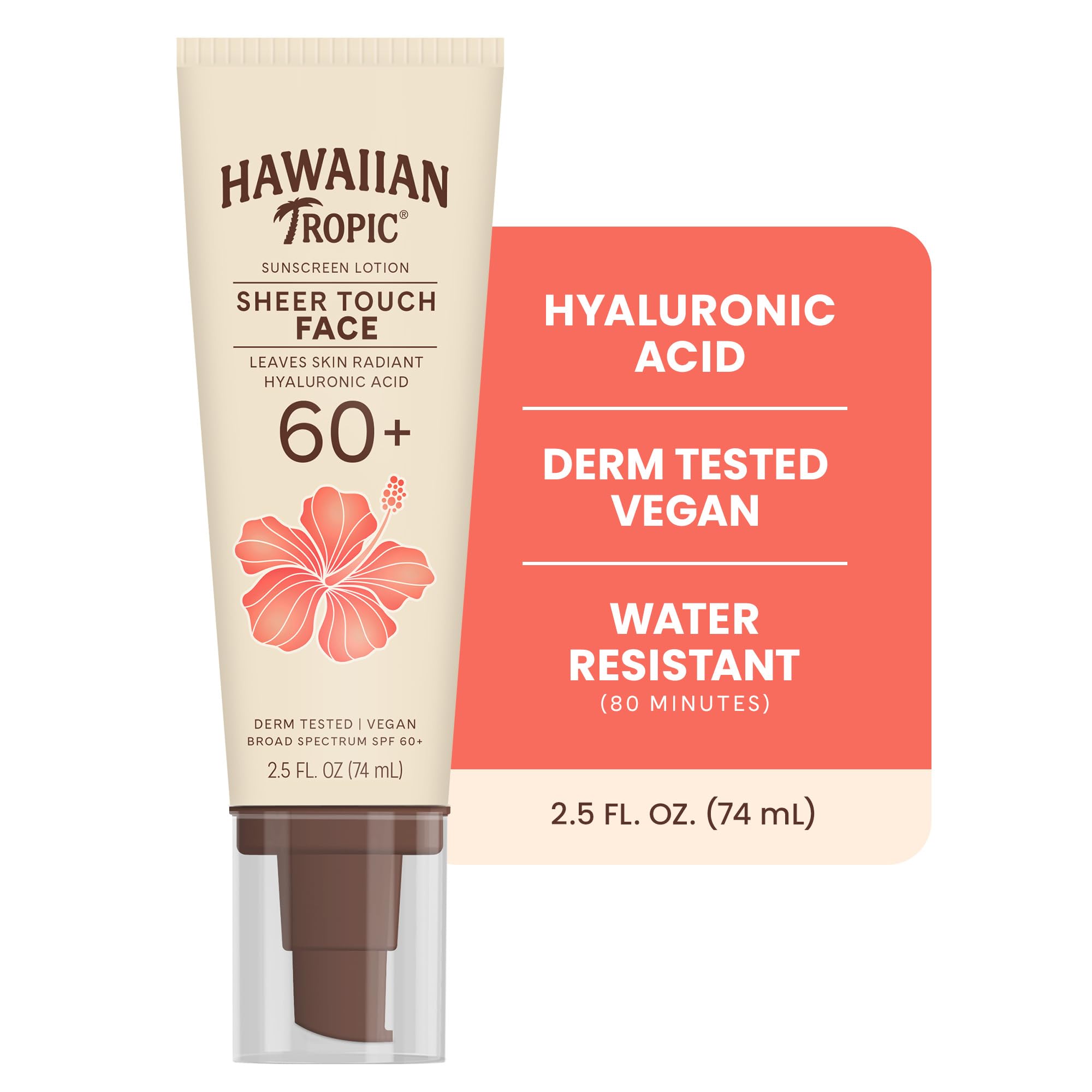 Hawaiian Tropic Sheer Touch SPF 60 rubs in clear on skin.