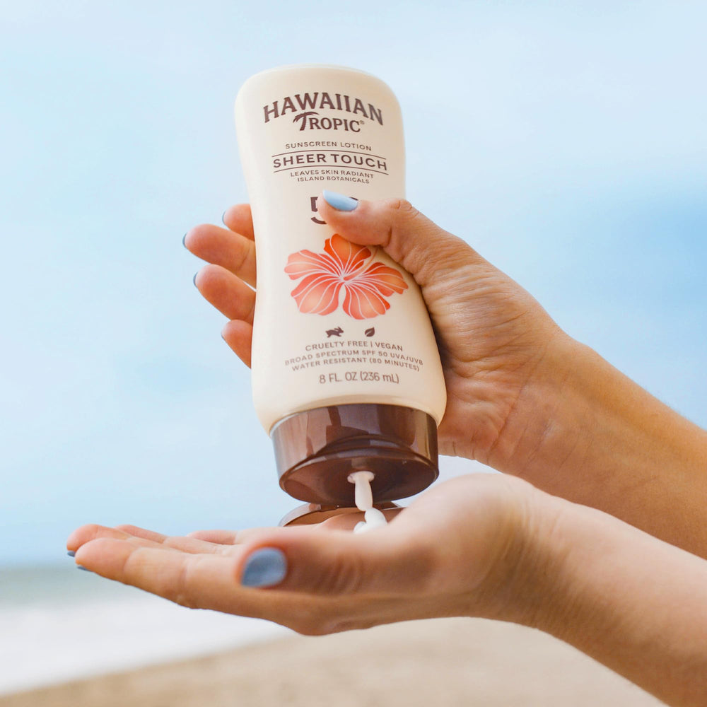 Hawaiian Tropic Sheer Touch tropical scent evokes a beachy mood.