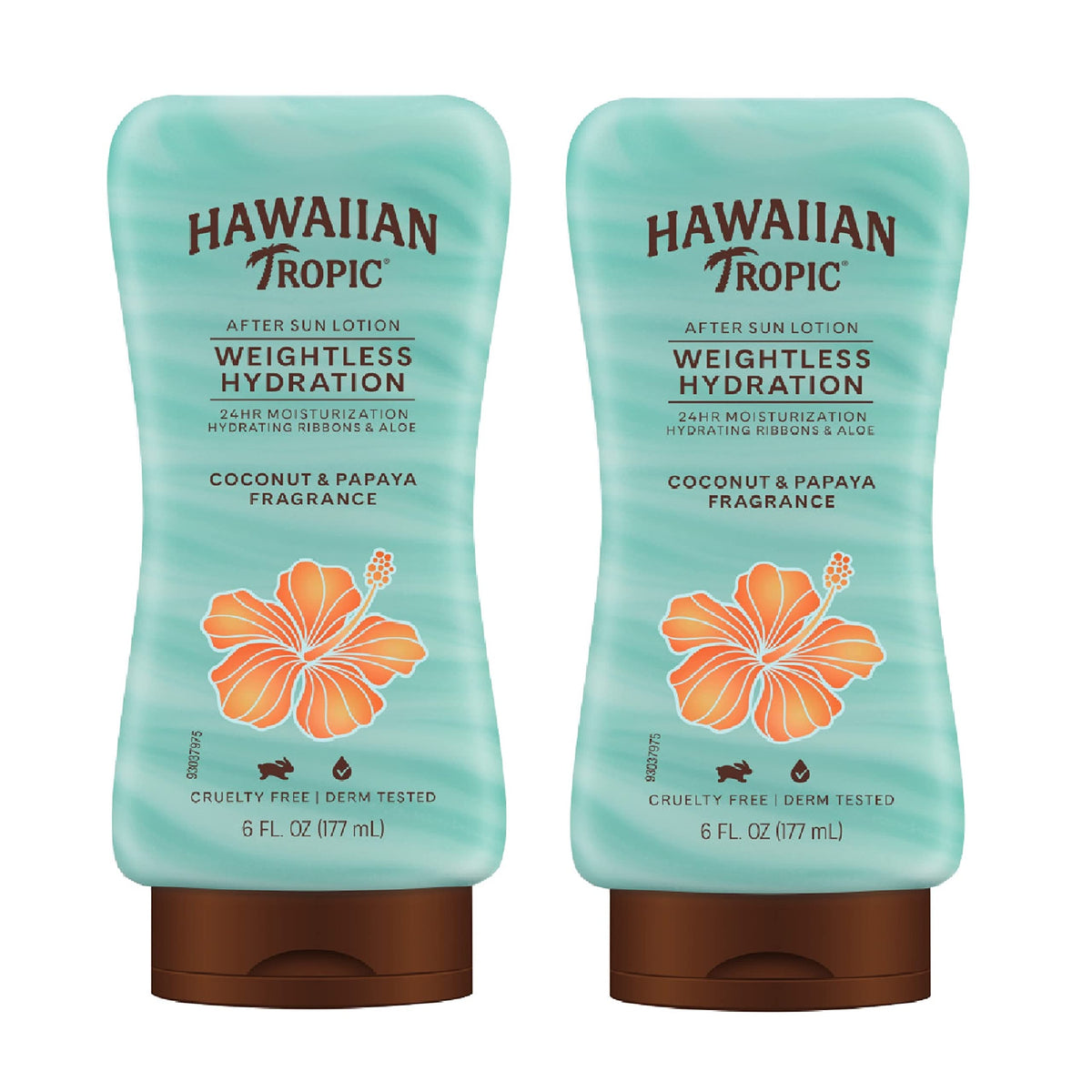 Hawaiian Tropic Weightless Hydration After Sun Lotion bottle delivers light, fast-absorbing moisture.