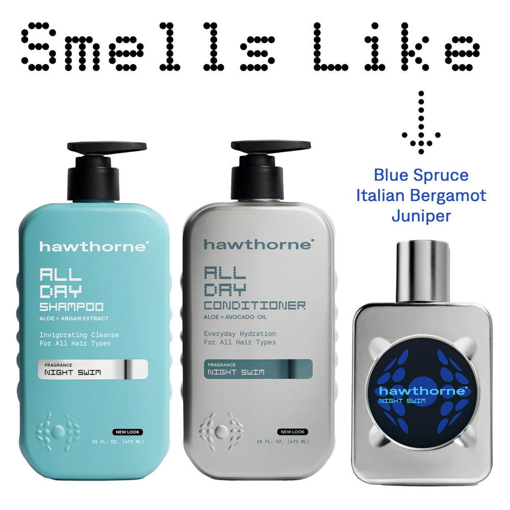Hawthorne All Day hair care routine scene with refreshed hair.