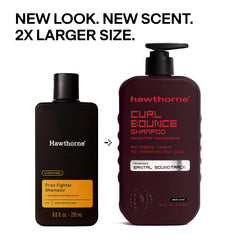 Hawthorne Curl Bounce set top view, two-step curl care routine.