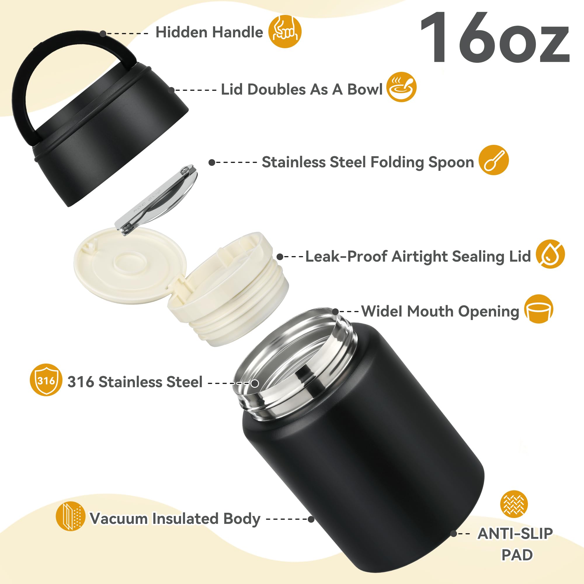 HAWEEK interior 304 stainless steel for safe, odor-free meals.