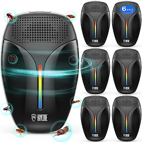 Haycone Upgraded Ultrasonic Repeller side view shows discreet household pest defense.