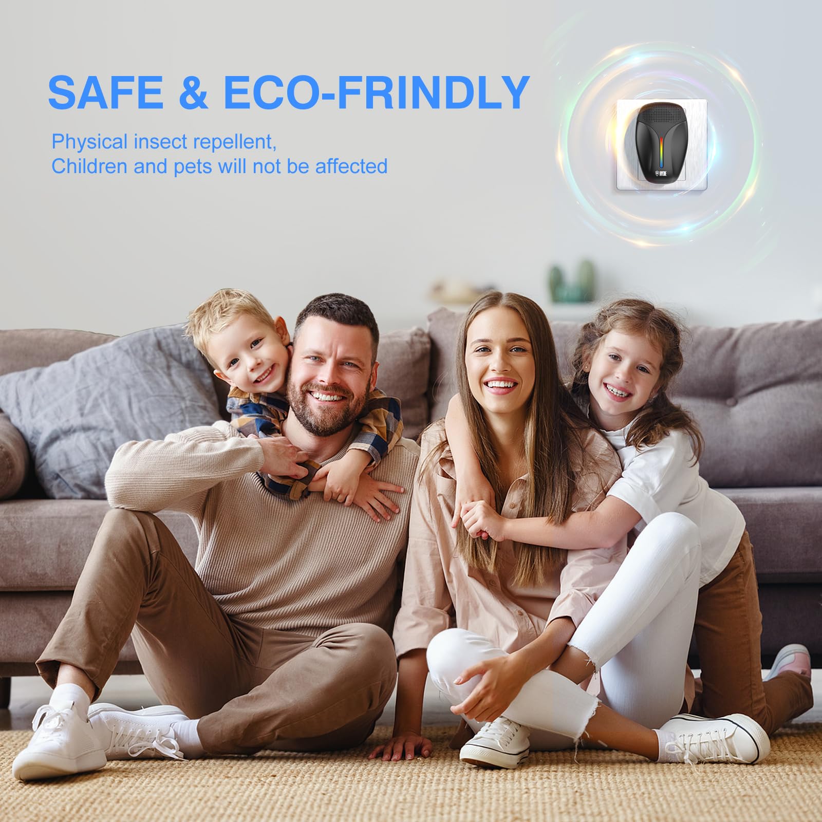 Haycone Upgraded Ultrasonic Repeller three-mode switch emphasizes flexible pest control.