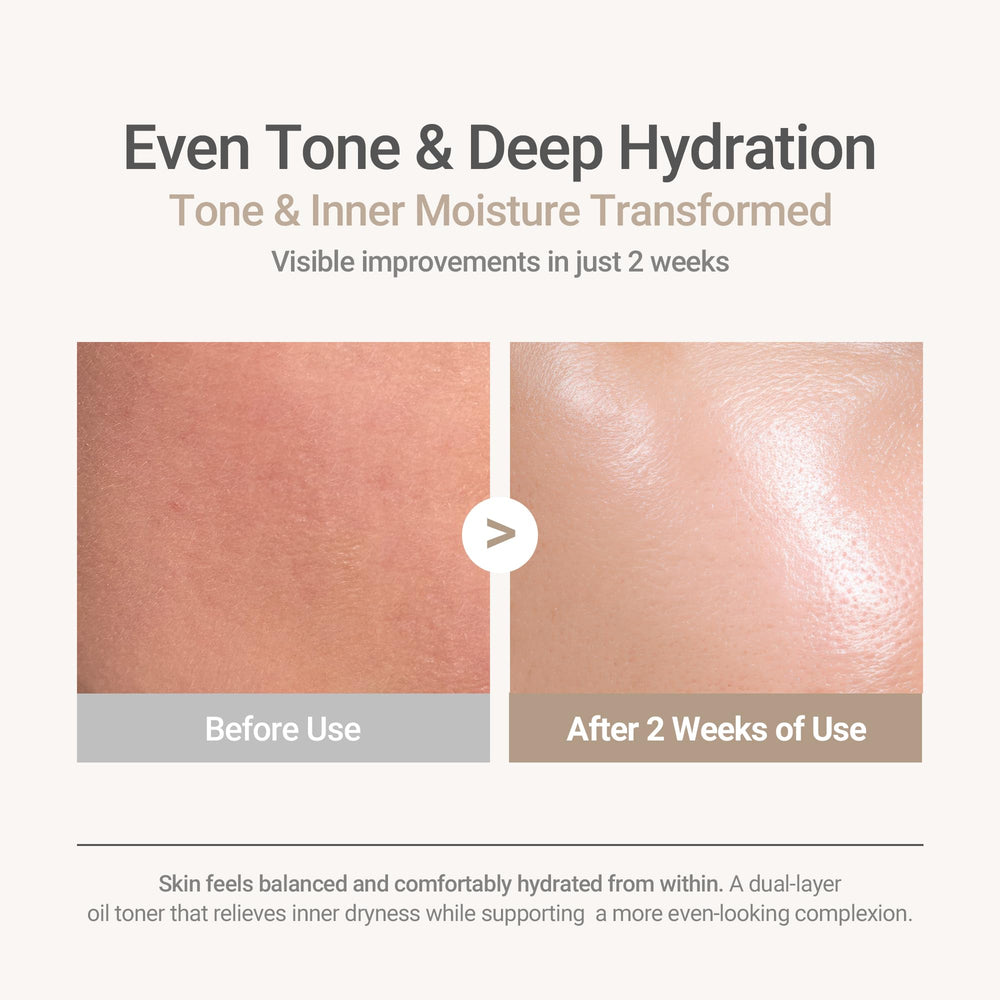 HAYEJIN RiceFila Milk Toner contains argan oil for lightweight moisture.