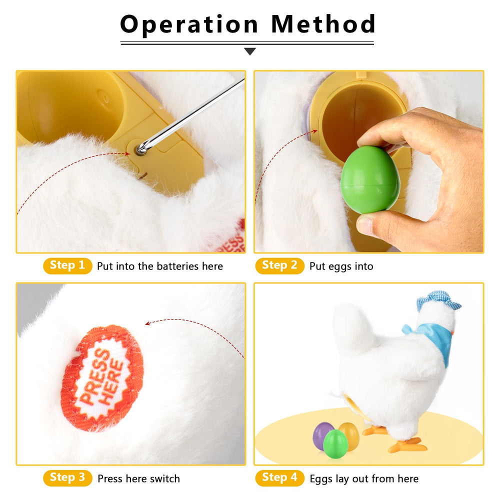 HBBHML plush Easter gift ready chicken toy for celebrations and surprises
