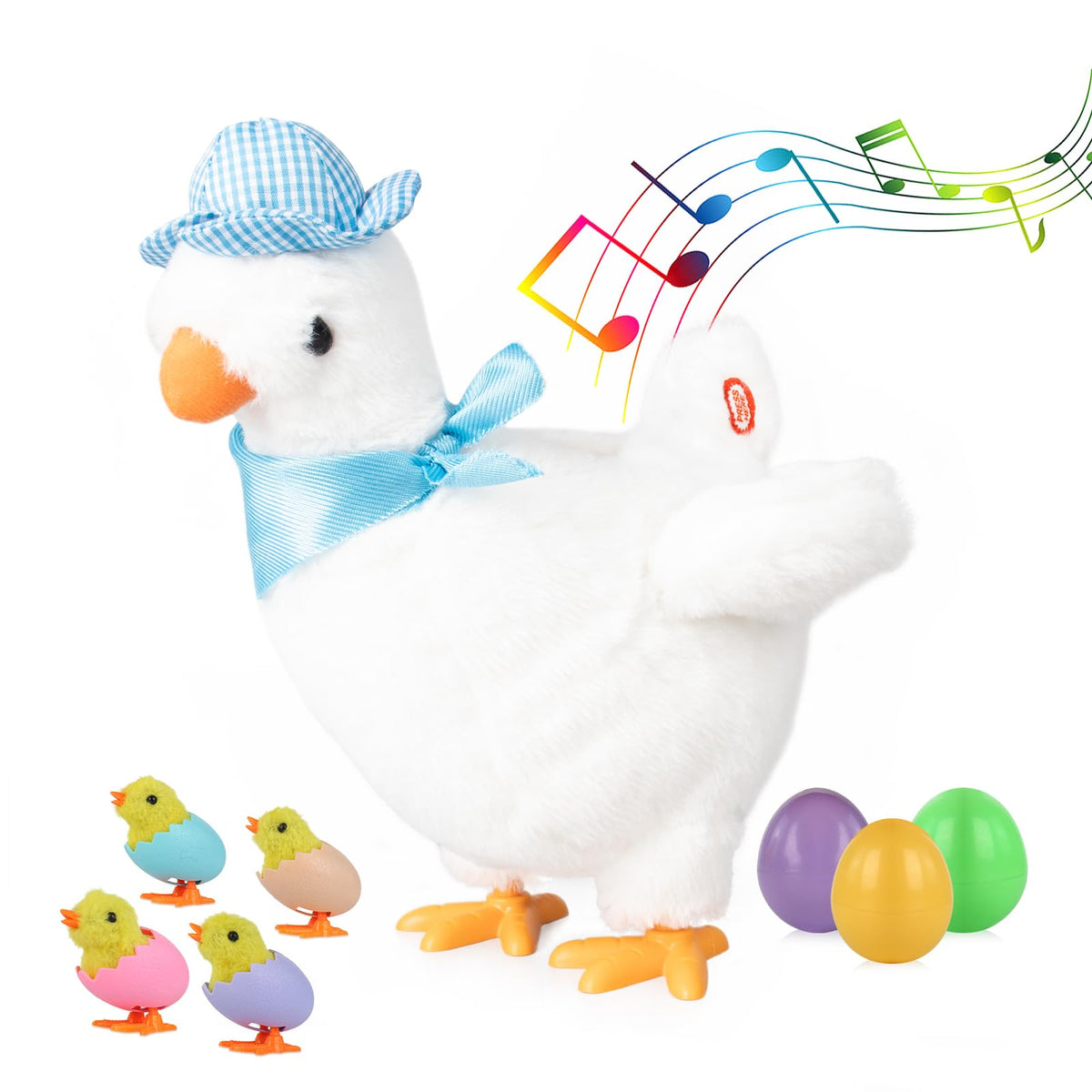 HBBHML plush electric laying egg chicken toy with fluffy texture for cozy play