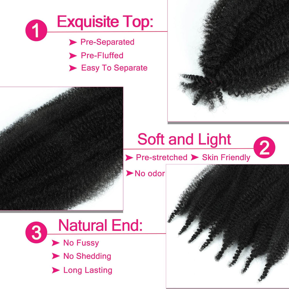 Hbegant 24inch Afro Twist being prepared for installation, lightweight feel