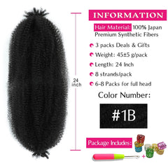 Hbegant Afro Twist texture close-up highlights pre-fluffed, easy-install strands