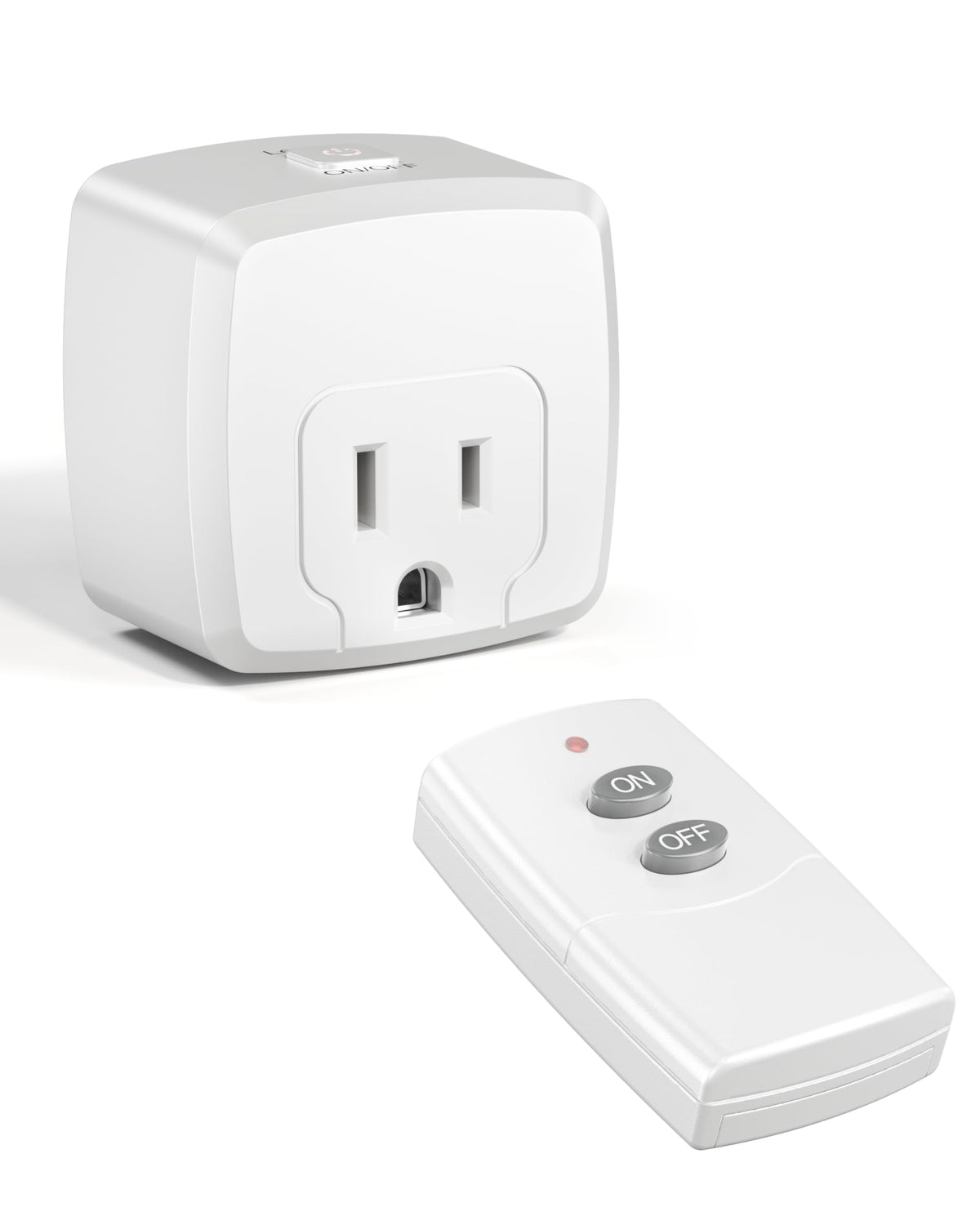 HBN remote outlet plug in use controlling a lamp from across the room