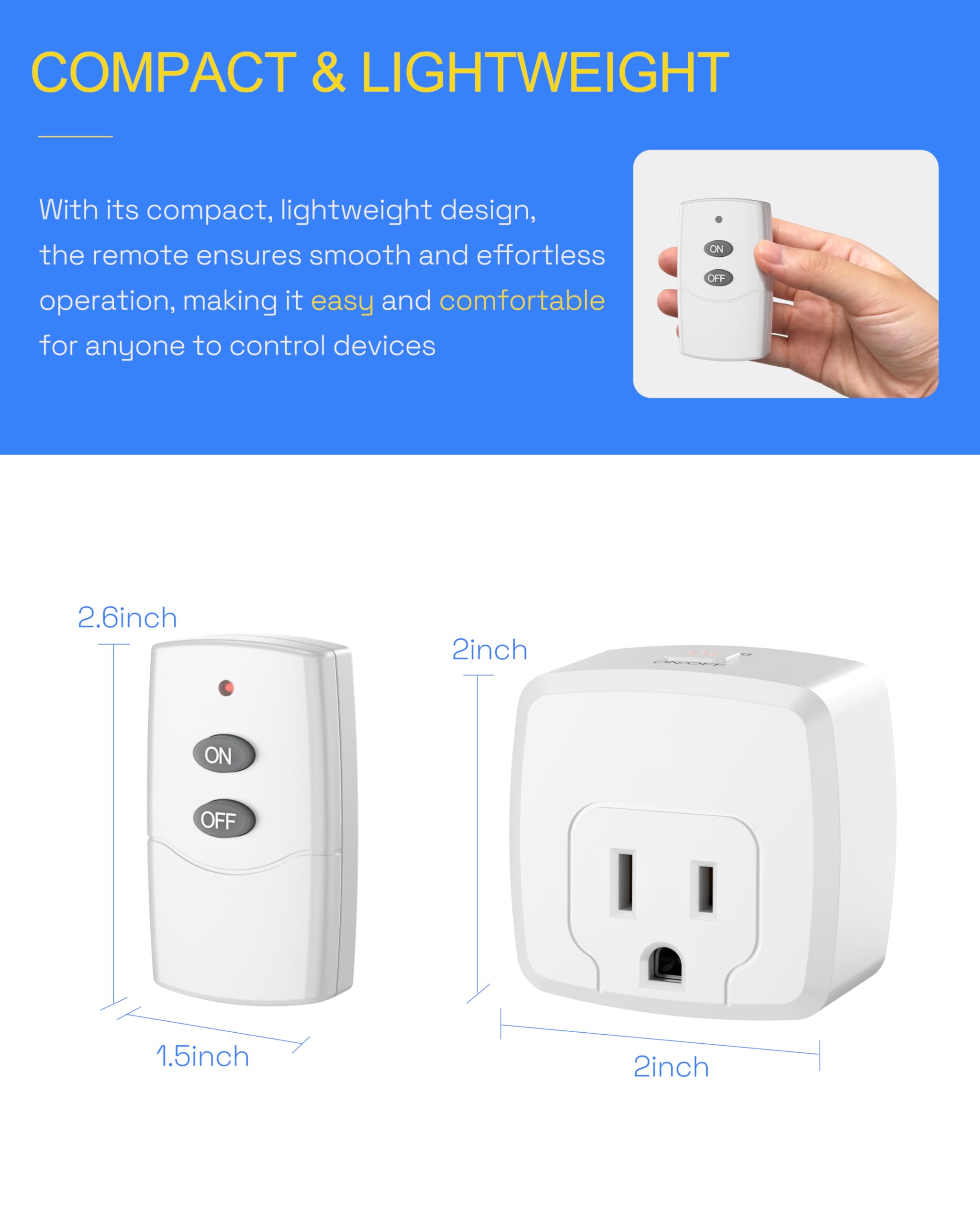 HBN space-saving design occupying a single wall socket