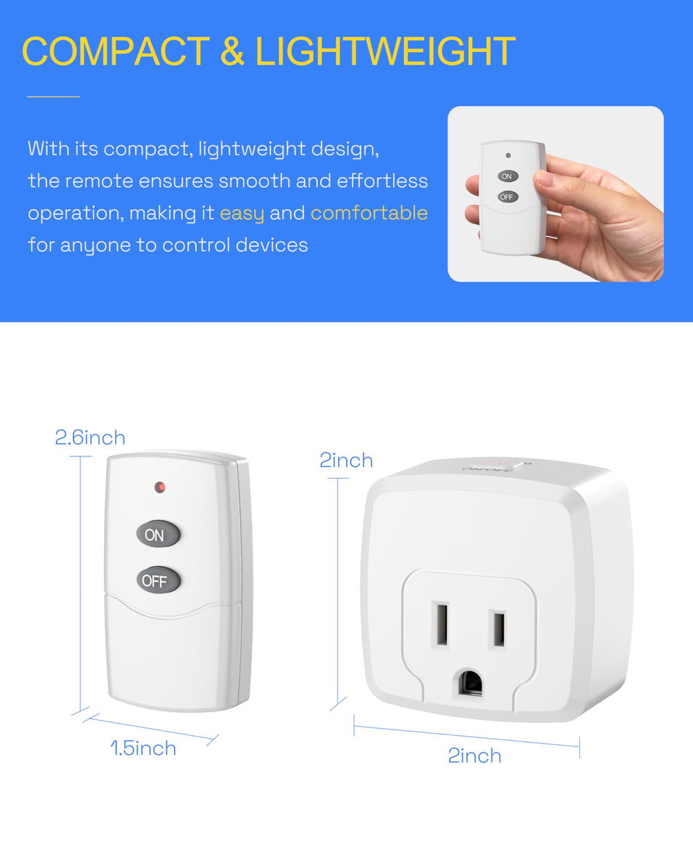 HBN space-saving design occupying a single wall socket