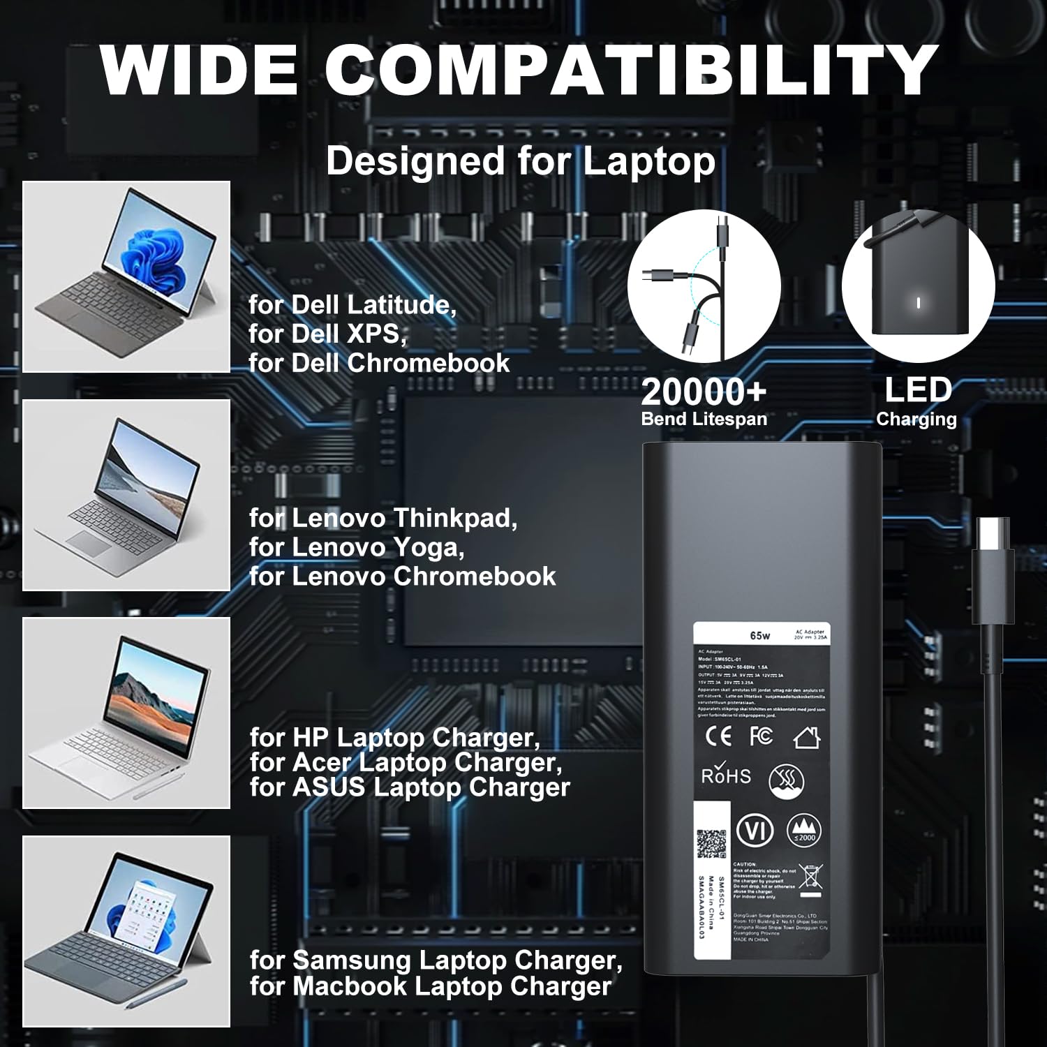 HBONY safety protections help secure charging on desk or in bag.
