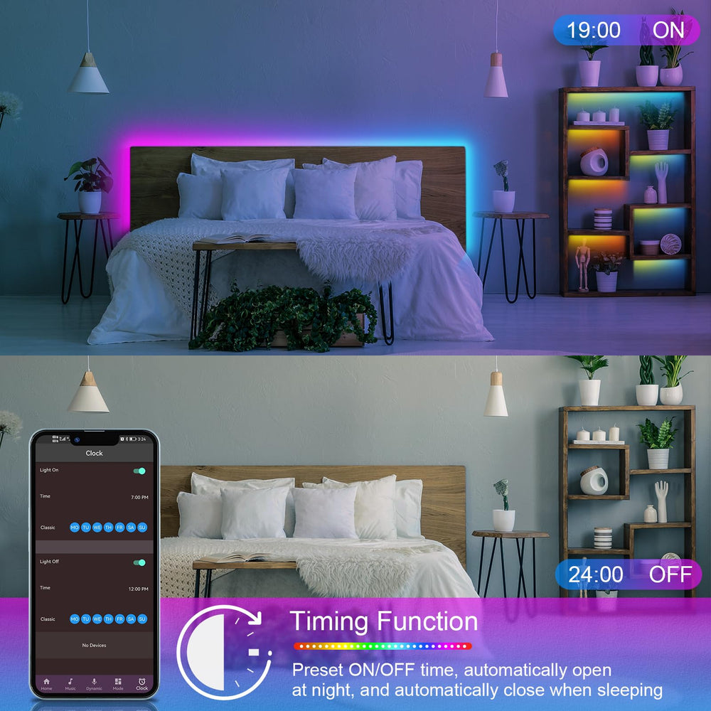 HBOWMDJIA LED strip demonstrating multiple color modes and palettes.