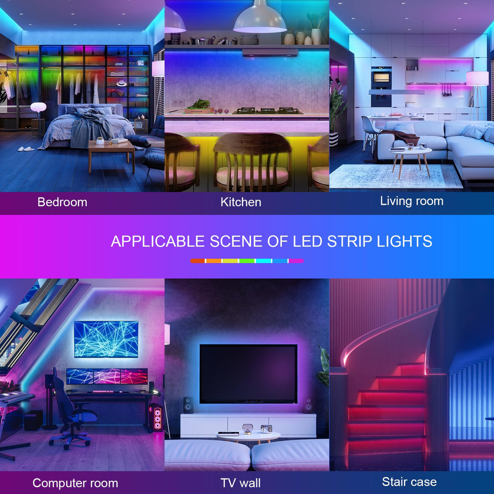 HBOWMDJIA LED strip syncing colors to music for a lively ambiance.