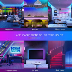 HBOWMDJIA LED strip syncing colors to music for a lively ambiance.