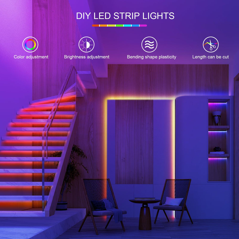 HBOWMDJIA room-decor LED strip enriching living areas with ambient lighting.