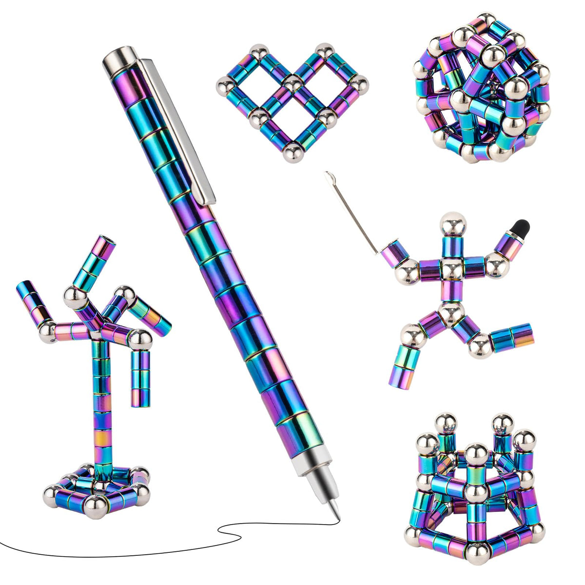 HBYLXTJ Color Fidget Pen with magnetic attachment for stress relief during work
