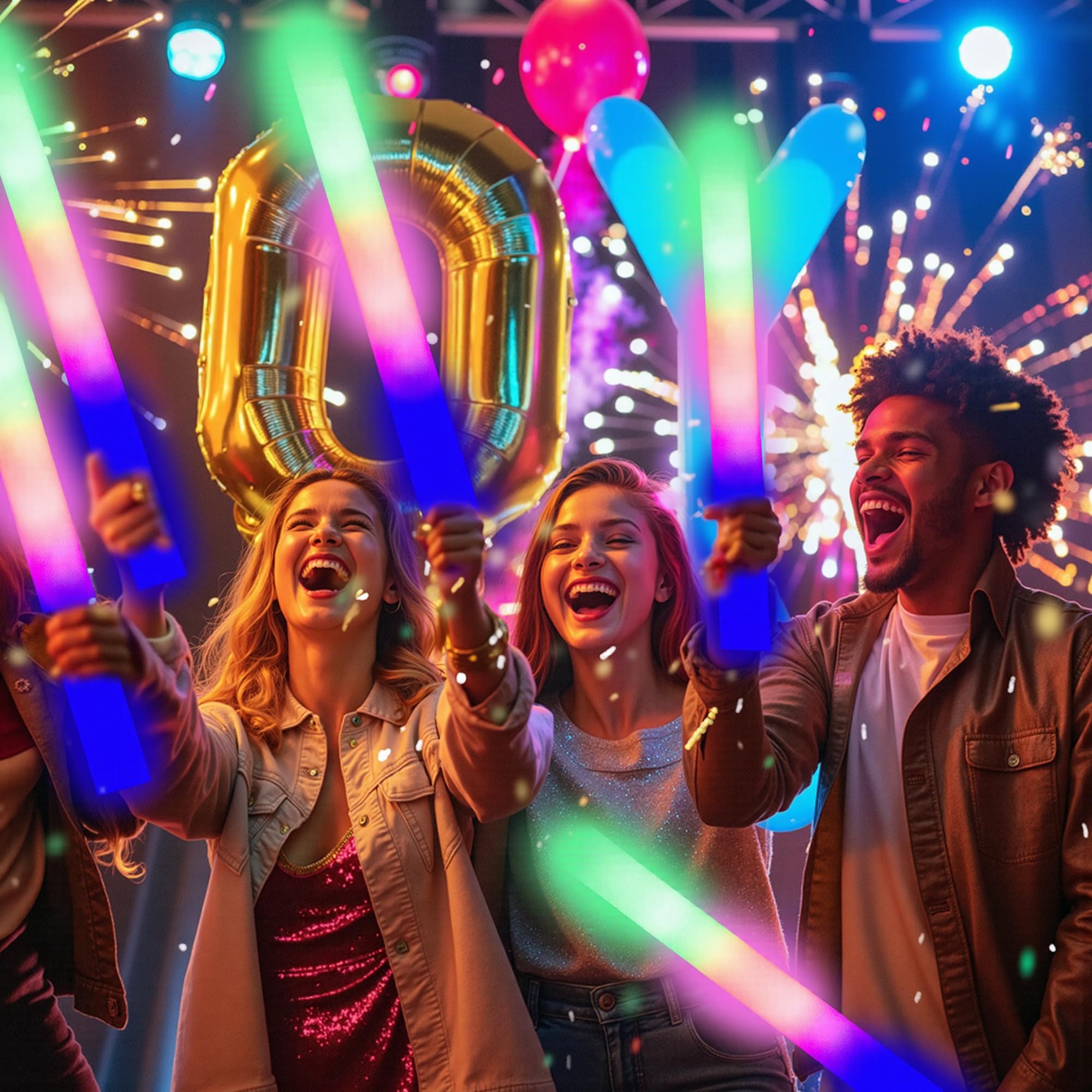 HBYLXTJ SVYIQ glow sticks ideal for weddings, Halloween, concerts, and raves.