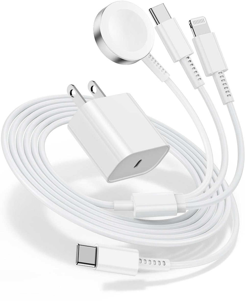 Hcoob 3-in-1 Apple Watch charger with magnetic alignment for easy charging.