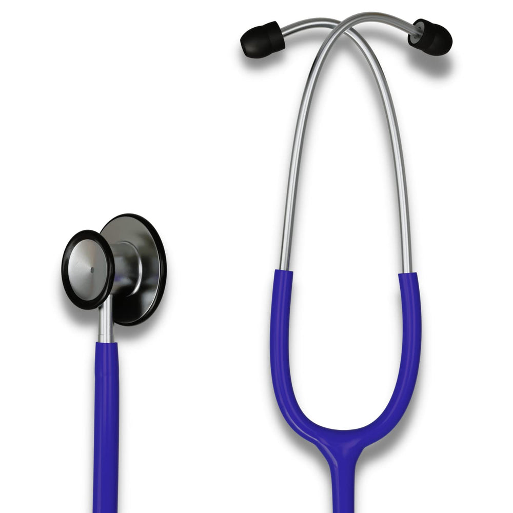 HCS Medical Solutions blue stethoscope with 22-inch tubing for comfortable exams.