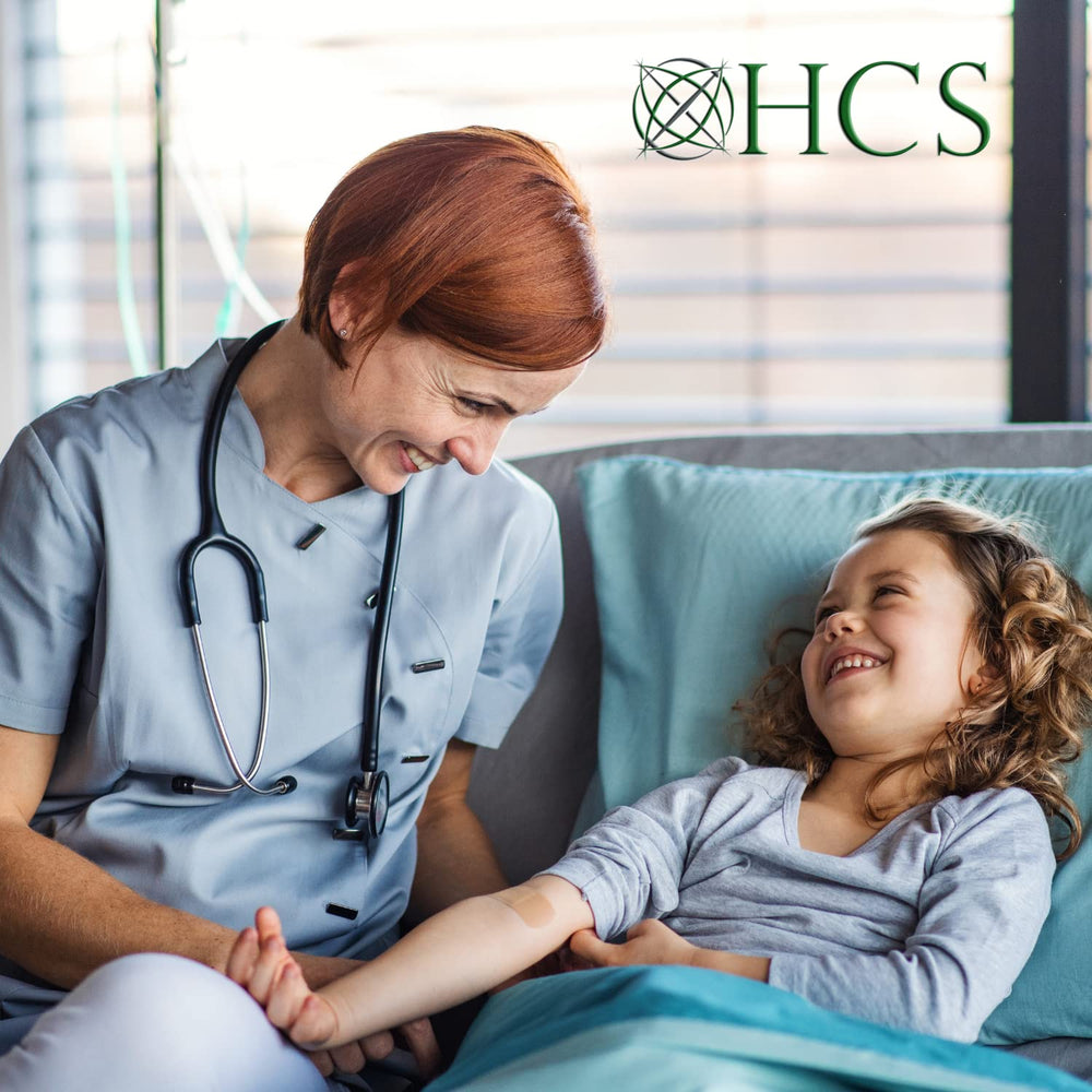 HCS blue stethoscope non-latex tubing enhances comfort and allergy-friendly use.