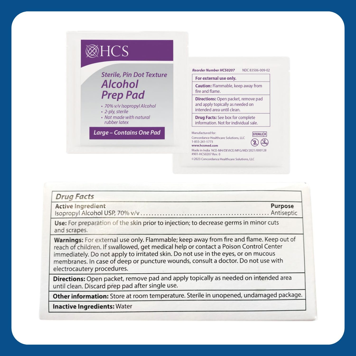 HCS Medical Solutions alcohol pads for careful cleaning around electronics.