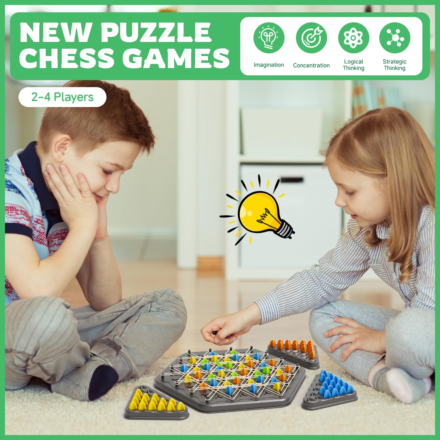 Hcusus Chain Triangle Chess Game chess trays organized during play