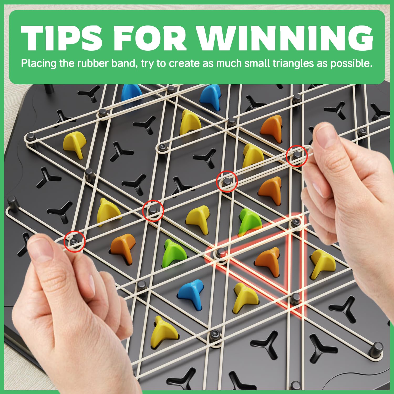 Hcusus Chain Triangle Chess Game colorful pieces for 2–4 players