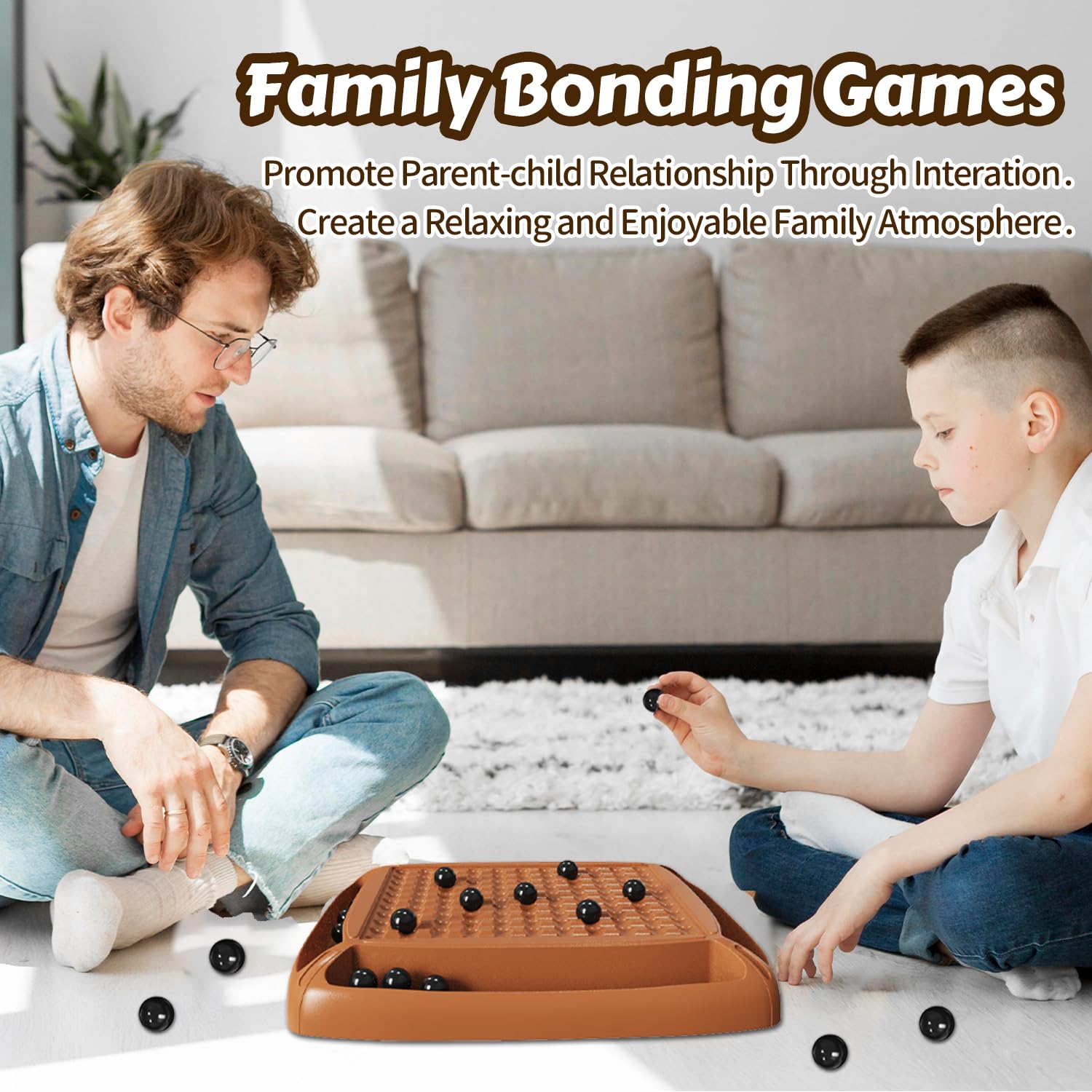 Hcusus Magnet Game Chess wooden brown board offers cozy family vibe.