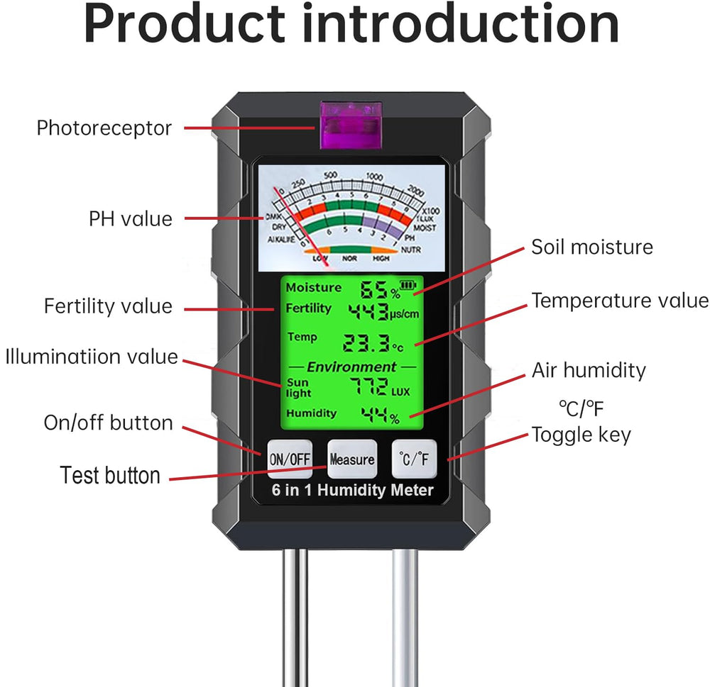 HCZMOPTP no calibration needed—insert and measure soil right away.