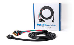 HD Retrovision PS2/PS3 YPbPr cable in use delivering clean analog video and audio.