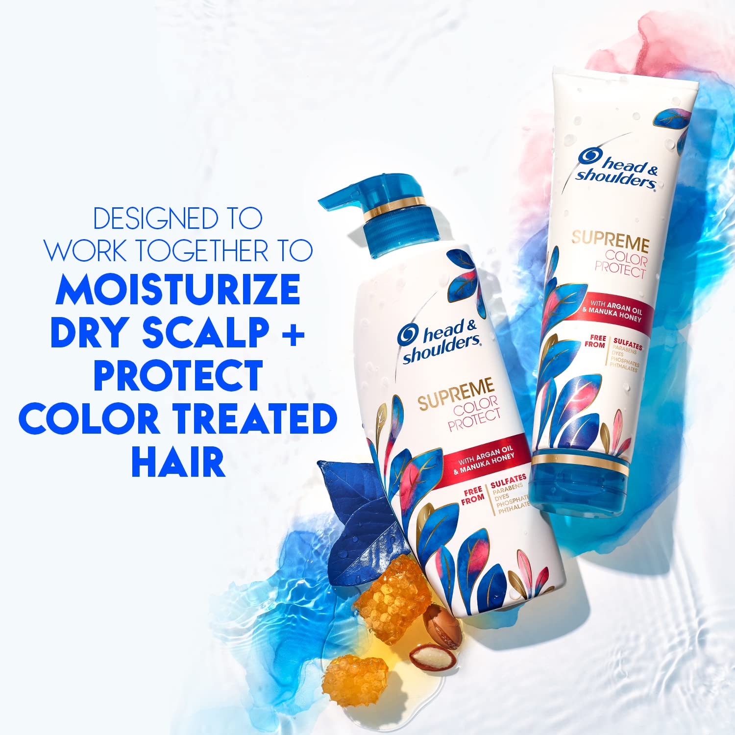Head & Shoulders bottles held in hand to show actual 11.8 fl oz and 9.4 fl oz size