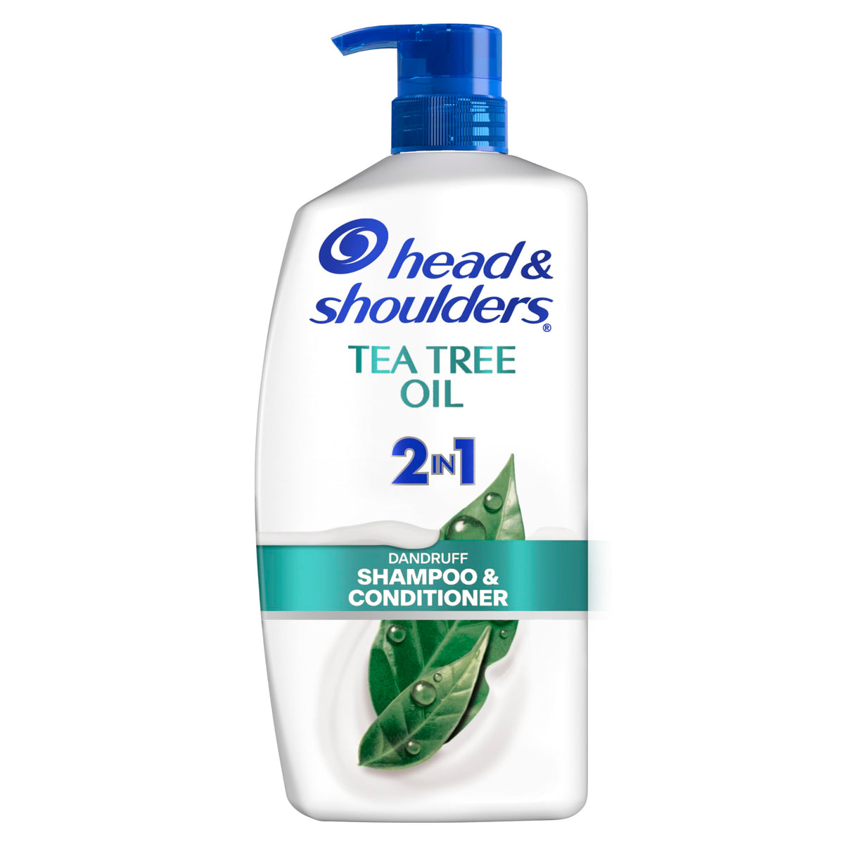 Head & Shoulders Tea Tree 2-in-1 bottle on shelf for scalp relief