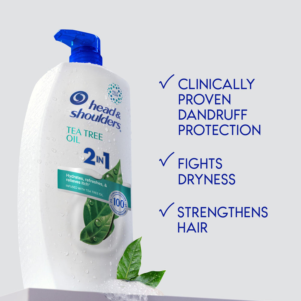 Head & Shoulders Tea Tree 2-in-1 lather offering a refreshing cleanse